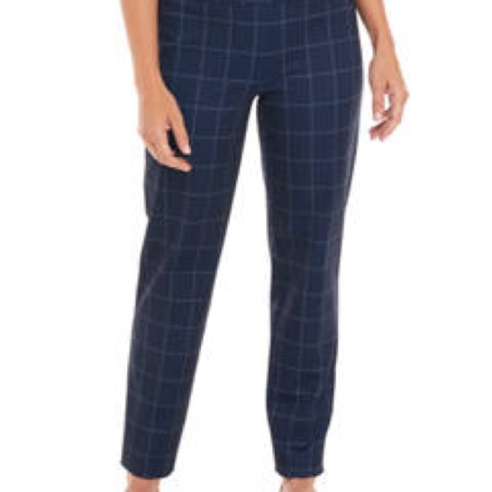 Athleta Navy Blue Windowpane Cropped Pants